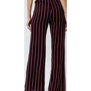 Tilly's Sky & Sparrow Striped Red/Burgundy Striped Parallel Tight Bellbottoms